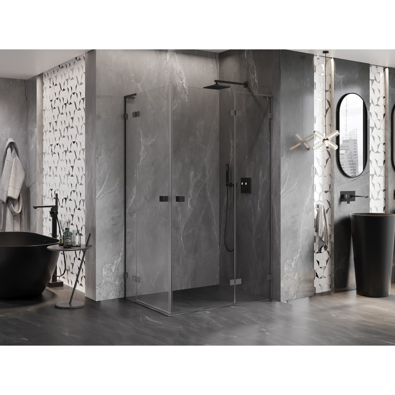 Mexen Lunar L Duo sprchový kout s pravým otevíráním 105 x 85 cm, transparentní, gun metal - 834L-105P-085L-95-00