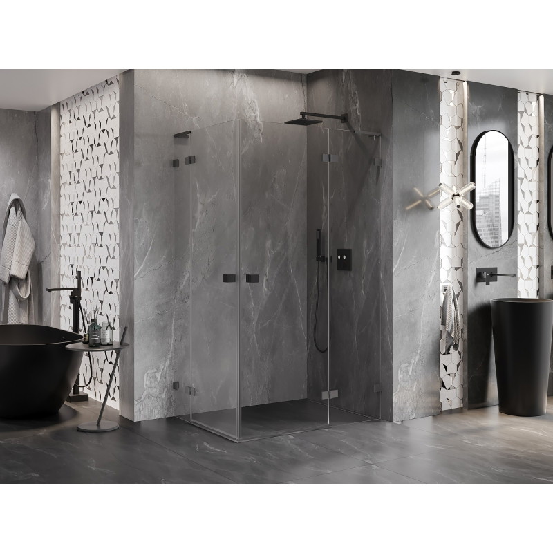 Mexen Lunar L Duo sprchový kout s pravým otevíráním 105 x 85 cm, transparentní, gun metal - 834L-105P-085L-95-00