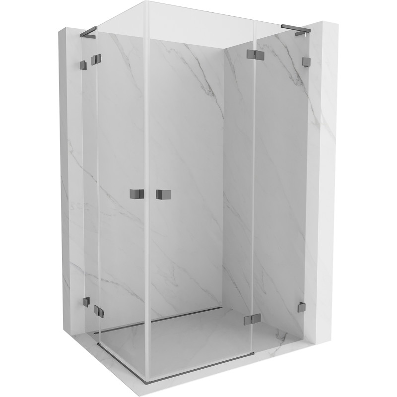Mexen Lunar L Duo sprchový kout s pravým otevíráním 105 x 85 cm, transparentní, gun metal - 834L-105P-085L-95-00