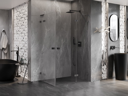 Mexen Lunar L Duo sprchový kout dvoukřídlý pravý 120 x 115 cm, transparentní, gun metal - 834L-120P-115L-95-00