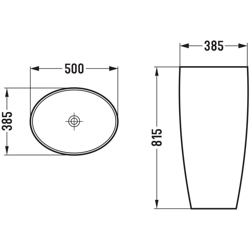 Mexen Nea volně stojící umyvadlo 50 x 38 cm, bílá - 26055000
