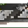 Mexen Mario dvoukomorový granitový dřez 820 x 436 mm, bílý, černý sifon - 6504822000-20-B