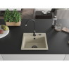Mexen Milo granitový kuchyňský dřez 1-komorový 435 x 410 mm, béžový, černý sifon - 6505441000-69-B