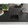 Mexen Milo granitový dřez 1-komorový 435 x 410 mm, černý/zlatý metalický, černý sifon - 6505441000-75-B