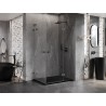 Mexen Lunar L Duo sprchová kabina otočná pravá 110 x 90 cm, transparentní, kartáčovaná gun gray - 834L-110P-090L-66-00