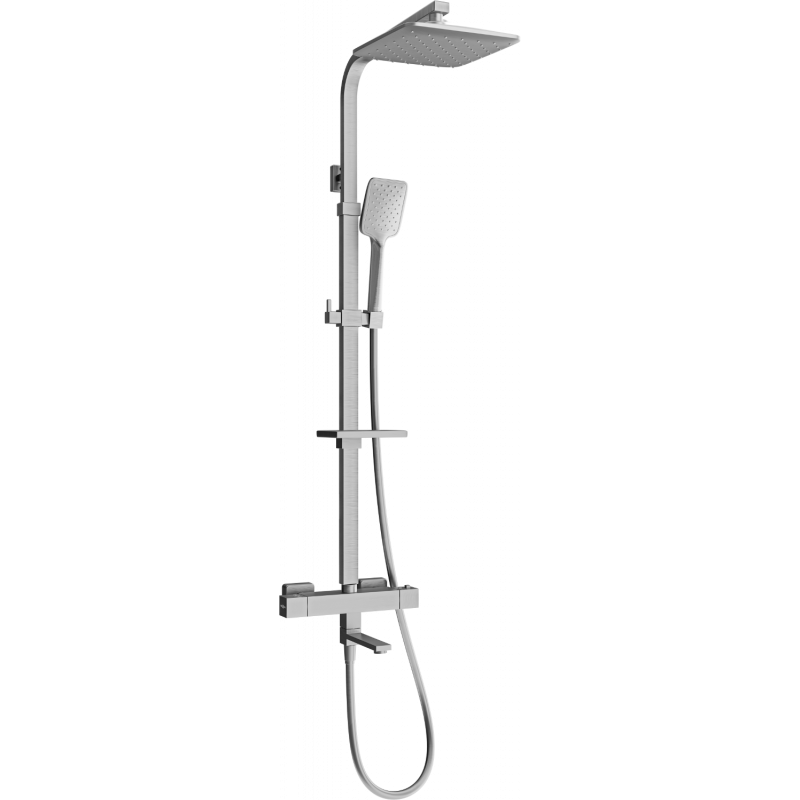 Mexen CQ62 vanová a sprchová souprava s dešťovou sprchou a termostatickou baterií, grafit - 779106295-66