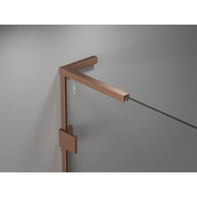 Mexen Lunar L Duo sprchová kabina s otvíracími pravými dveřmi 105 x 75 cm, průhledná, kartáčovaná měď - 834L-105P-075L-65-00