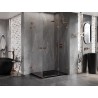 Mexen Lunar L Duo sprchový kout pravý otevírací 75 x 70 cm, transparentní, růžové zlato - 834L-075P-070L-60-00