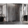 Mexen Lunar L Duo sprchový kout pravý otevírací 75 x 70 cm, transparentní, růžové zlato - 834L-075P-070L-60-00