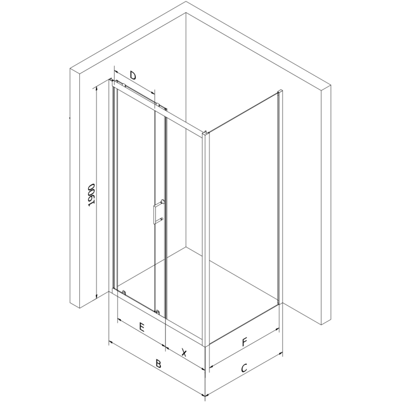 Mexen Apia posuvná sprchová kabina 110 x 90 cm, bílé pruhy, chrom + vanička Flat - 840-110-090-01-20-4010