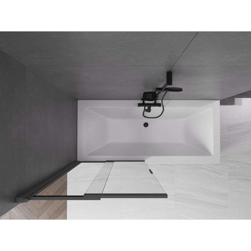 Mexen Fox vanová zástěna 2křídlá posuvná 85 x 150 cm, transparentní, gun gray kartáčovaný - 891-085-002-66-00