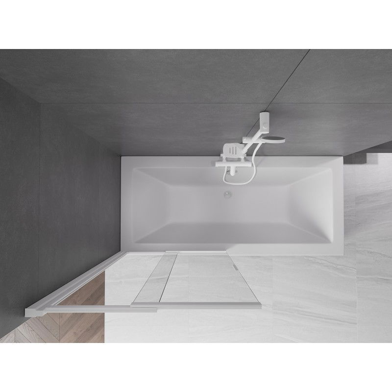 Mexen Fox sprchový paraván 2dílný posuvný 85 x 150 cm, transparentní, bílý - 891-085-002-20-00