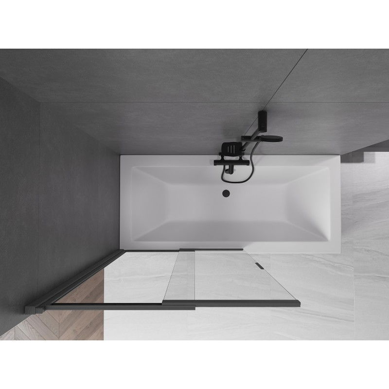 Mexen Fox posuvná vanová zástěna dvoukřídlá 100 x 150 cm, transparentní, kartáčovaný gun šedý - 891-100-002-66-00