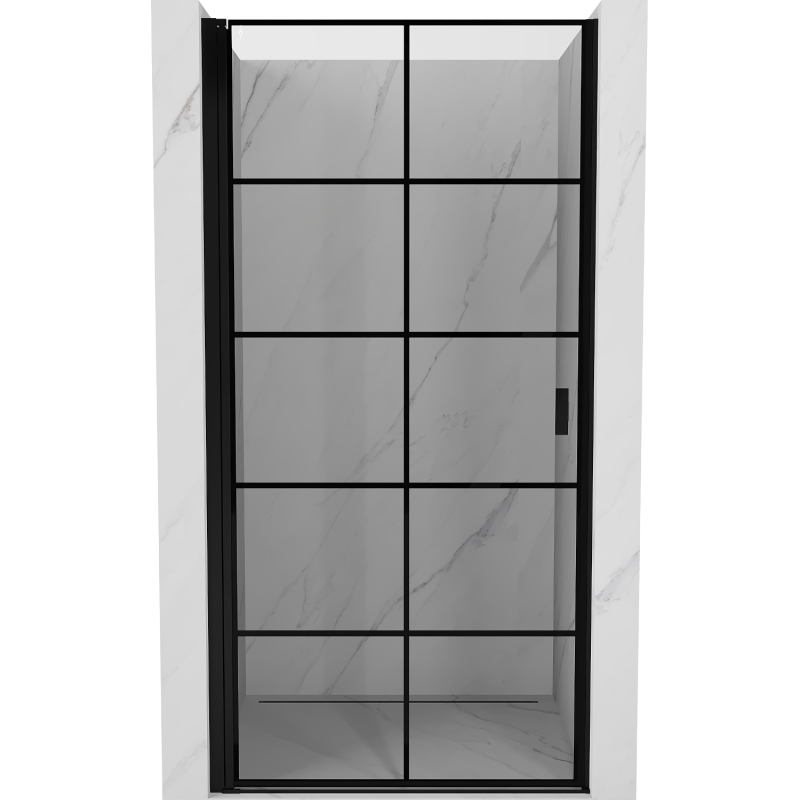 Mexen Mist-B sprchové dveře otočné levé 70 cm, černá mřížka, černé - 8A2-070-000-70-77-L