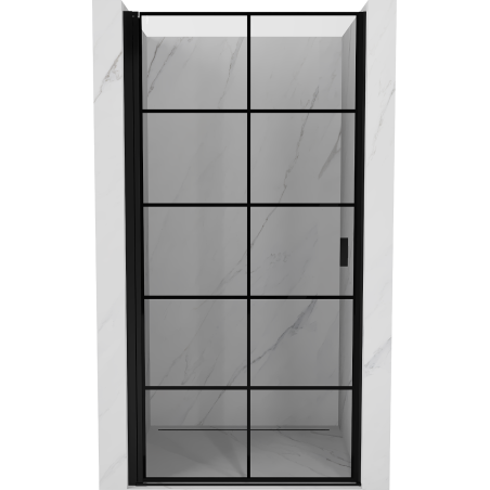 Mexen Mist-B sprchové dveře otočné levé 70 cm, černá mřížka, černé - 8A2-070-000-70-77-L