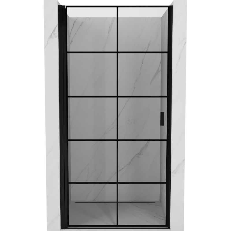 Mexen Mist-B sprchové dveře otevírací levé 90 cm, černá mřížka, černé - 8A2-090-000-70-77-L
