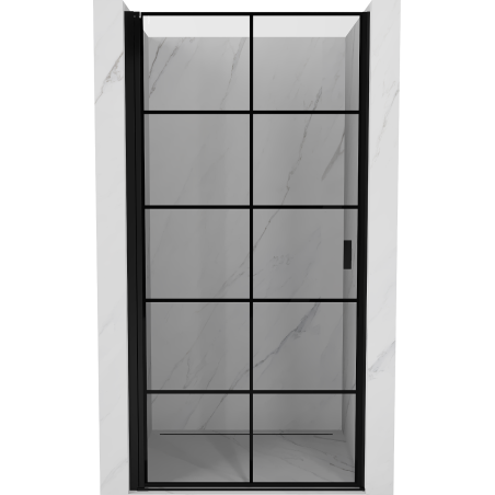 Mexen Mist-B sprchové dveře otevírací levé 90 cm, černá mřížka, černé - 8A2-090-000-70-77-L