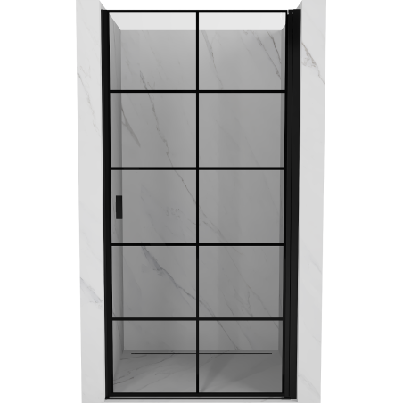 Mexen Mist-B sprchové dveře výklopné pravé 80 cm, černá mřížka, černé - 8A2-080-000-70-77-P