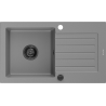 Mexen Pablo žulový dřez s 1 komorou a odkapávačem 752 x 436 mm, šedý, černý sifon - 6510751010-71-B