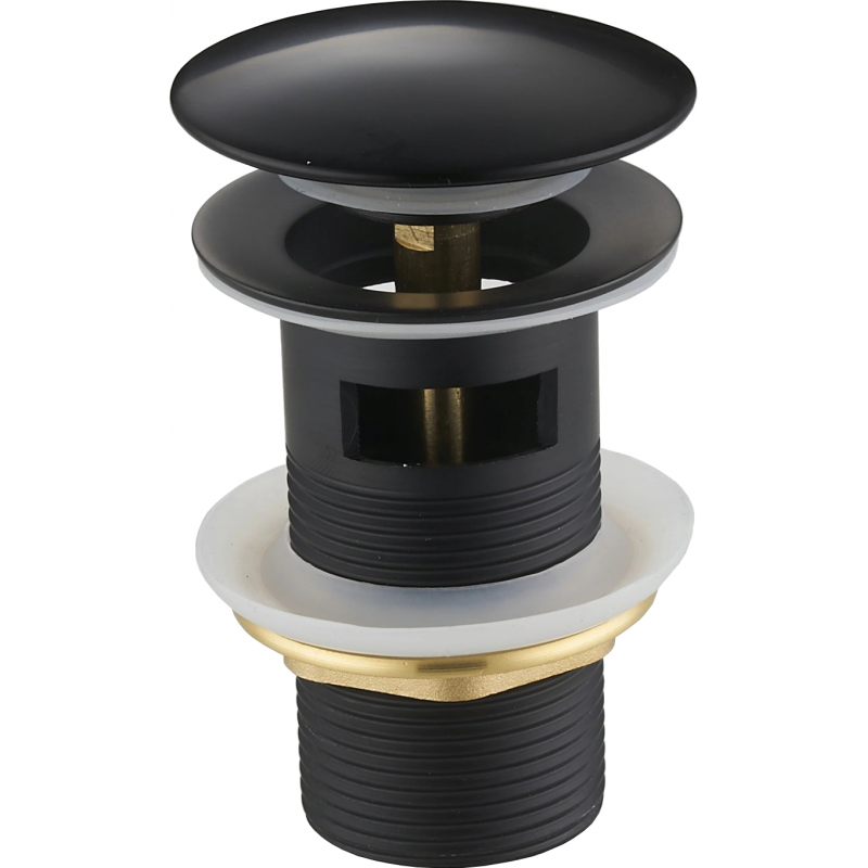 Mexen výpusť klik-klak kulatá s přepadem, černá - 79920-70