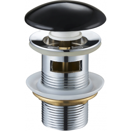 Mexen zátka klik-klak kulatá s přepadem, černá keramická - 79920-75