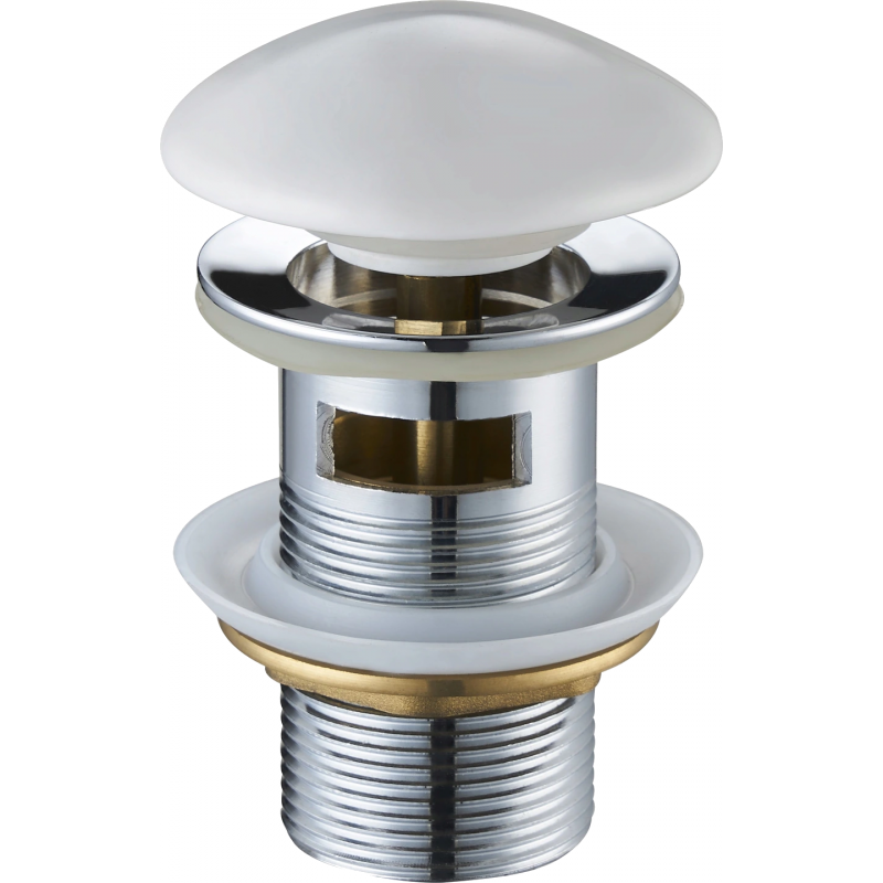 Mexen zátka klik-klak kulatá s přepadem, bílá keramická - 79920-25