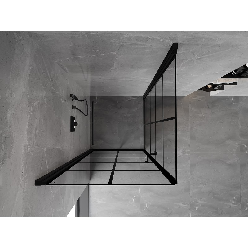 Mexen Mist-B Duo sprchový kout s otočnými dveřmi 90 x 90 cm, černá mřížka, černá - 8A2-090L-090P-70-77