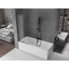 Mexen Velar L dvoudílná vanová zástěna zasouvací 70 x 150 cm, mat, kartáčovaná gun šedá - 896-070-003-31-66