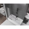 Mexen Velar L dvoudílná vanová zástěna zasouvací 70 x 150 cm, mat, kartáčovaná gun šedá - 896-070-003-31-66