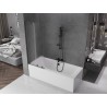 Mexen Velar L dvoudílná vanová zástěna zasouvací 70 x 150 cm, mat, kartáčovaná gun šedá - 896-070-003-31-66