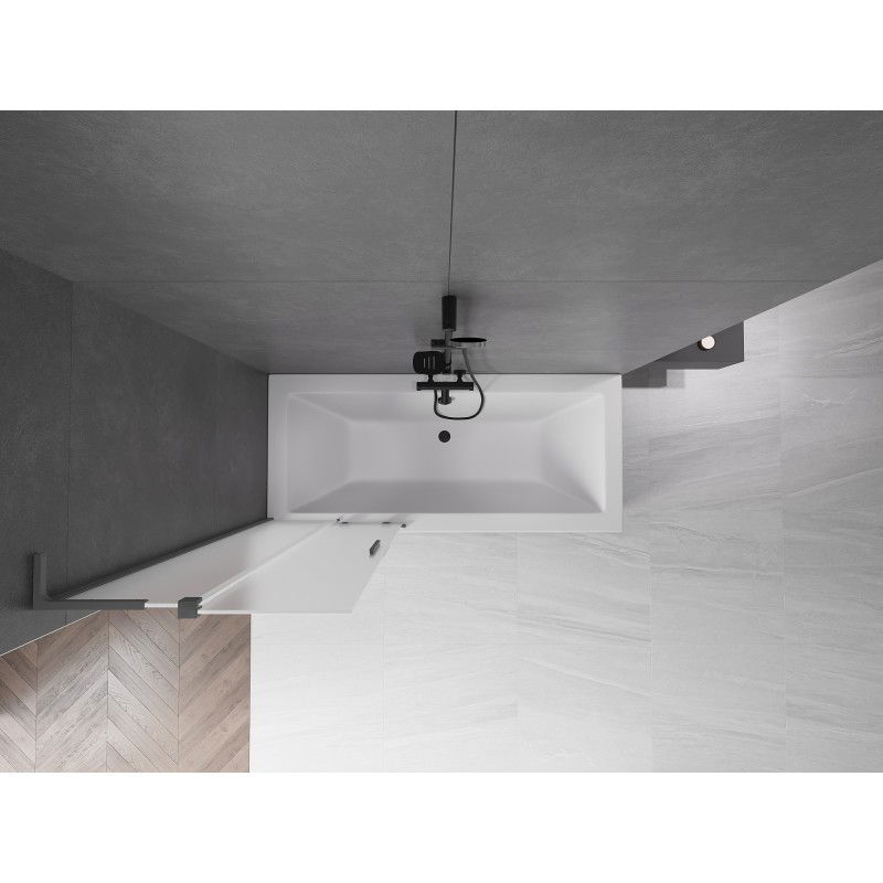 Mexen Velar L vanová zástěna dvoukřídlá posuvná 70 x 150 cm, mat, gun metal - 896-070-003-31-95