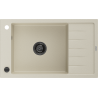 Mexen Elias granitový dřez s 1 komorou a odkapávačem 795 x 480 mm, béžový, černý sifon - 6511791005-69-B