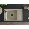 Mexen Elias granitový kuchyňský dřez 1-komorový s odkapávačem 795 x 480 mm, béžový, černý sifon - 6511791005-69-B