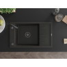 Mexen Elias granitový dřez s 1 komorou a odkapávačem 795 x 480 mm, černý/zlatý metalik, černý sifon - 6511791005-75-B