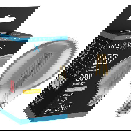 Mexen Vintis LED filamentová žárovka E27, G95, 4W, Teplá - 2200K, 280 lm, kouřová - L157-E27-0422-70