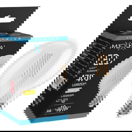 Mexen Vintis Žárovka filament LED E27, G95, 4W, Teplá - 2700K, 470 lm, čirá - L157-E27-0427-00