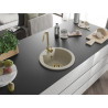 Mexen Diego granitový dřez 1-komorový 488 x 480 mm, béžový, sifon zlatý - 6512481000-69-G