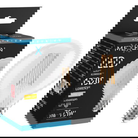 Mexen Vintis LED vlákno žárovka E27, G95, 10W, Teplá - 2700K, 1320 lm, čirá - L157-E27-1027-00