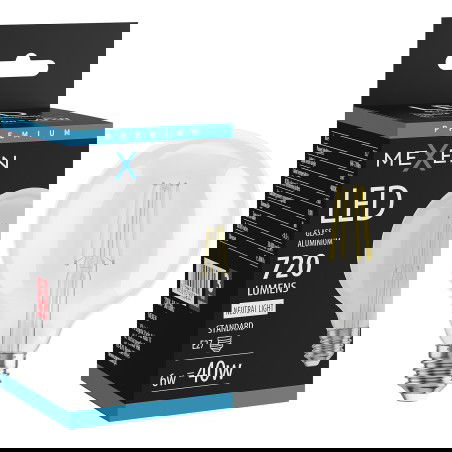 Mexen Vintis LED filament žárovka E27, G95, 6W, Neutrální - 4000K, 720 lm, čirá - L157-E27-0640-00