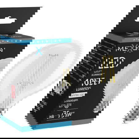 Mexen Vintis LED žárovka E27, G95, 8W, Neutrální - 4000K, 1055 lm, čirá - L157-E27-0840-00