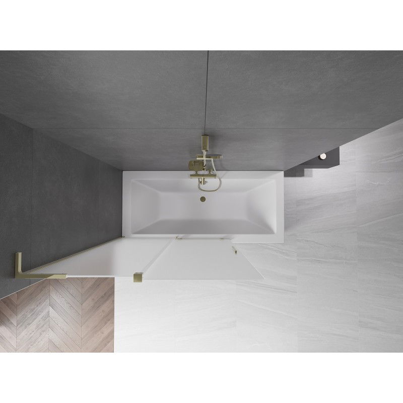 Mexen Velar L vanová zástěna 2dílná posuvná 120 x 150 cm, matná, zlatá - 896-120-003-31-50