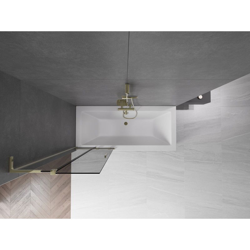 Mexen Velar L vana zástěna 2-křídlová posuvná 70 x 150 cm, grafitová, zlatá - 896-070-003-41-50