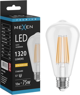 Mexen Vintis LED filamentová žárovka E27, ST64, 10W, Teplá - 2200K, 1320 lm, čirá - L152-E27-1022-00