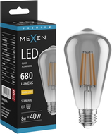 Mexen Vintis LED filament žárovka E27, ST64, 8W, Teplá - 2700K, 680 lm, kouřová - L152-E27-0827-70