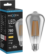 Mexen Vintis LED žárovka vlákno E27, ST64, 10W, Teplá - 2700K, 780 lm, kouřová - L152-E27-1027-70