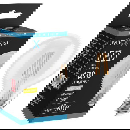 Mexen Vintis LED žárovka filament E27, G80, 4W, Teplá - 2700K, 470 lm, čirá - L155-E27-0427-00