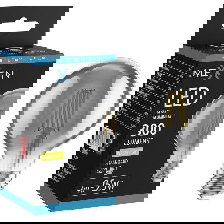 Mexen Vintis LED filamentová žárovka E27, G80, 4W, Teplá - 2700K, 300 lm, kouřová - L155-E27-0427-70