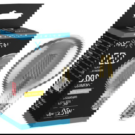 Mexen Vintis LED filamentová žárovka E27, G80, 4W, Teplá - 2200K, 280 lm, kouřová - L155-E27-0422-70