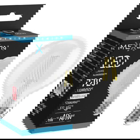 Mexen Vintis LED vlákno žárovka E27, G80, 6W, Neutrální - 4000K, 720 lm, čirá - L155-E27-0640-00