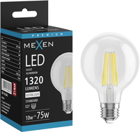 Mexen Vintis LED žárovka s vláknem E27, G80, 10W, Neutrální - 4000K, 1320 lm, čirá - L155-E27-1040-00